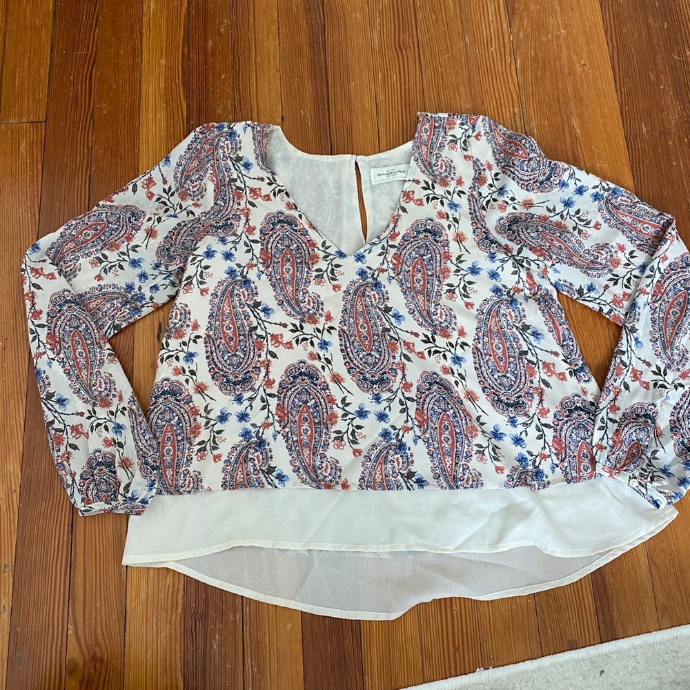 Paisley / floral long sleeve blouse